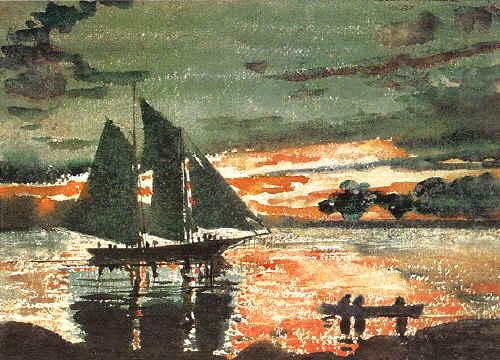 Sunset Fires, Winslow Homer